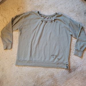 Womens distressed sweatshirt